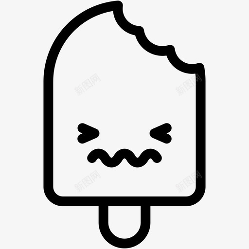 困惑表情情绪图标svg_新图网 https://ixintu.com 冰淇淋 冰淇淋卷2表情符号行 困惑 情绪 感觉 表情
