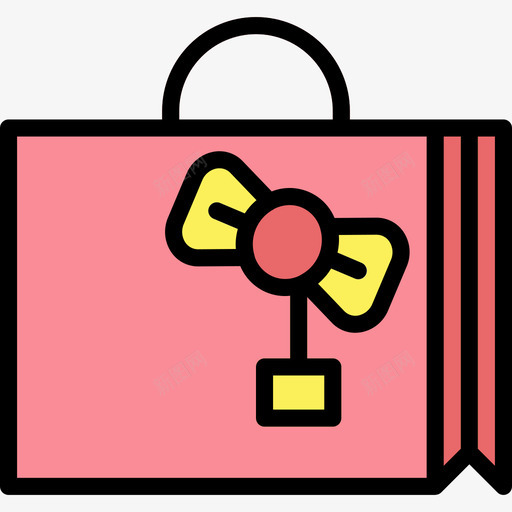 礼品袋18岁生日派对线性颜色图标svg_新图网 https://ixintu.com 18岁生日派对 礼品袋 线性颜色