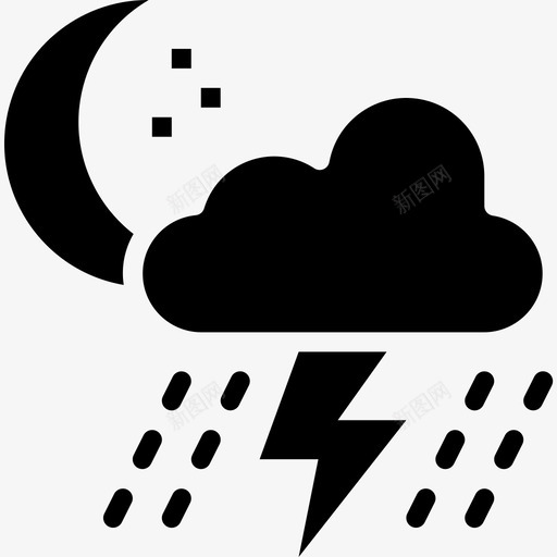 夜晚天气150固体图标svg_新图网 https://ixintu.com 固体 夜晚 天气150