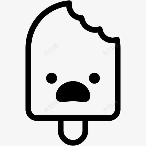 惊呆表情情绪图标svg_新图网 https://ixintu.com 冰淇淋 冰淇淋卷2表情线 情绪 惊呆 感觉 表情