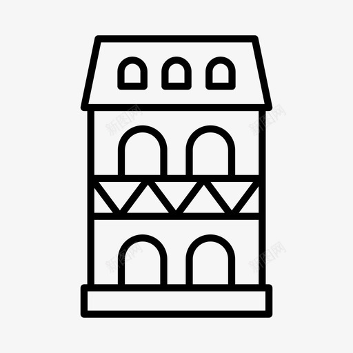 家建筑德国图标svg_新图网 https://ixintu.com 城镇 家 建筑 德国 房子 村庄