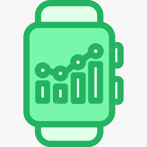 智能手表分析8线性绿色图标svg_新图网 https://ixintu.com 分析8 智能手表 线性绿色
