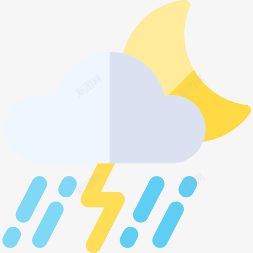 雷雨天气174平坦图标svg_新图网 https://ixintu.com 天气174 平坦 雷雨