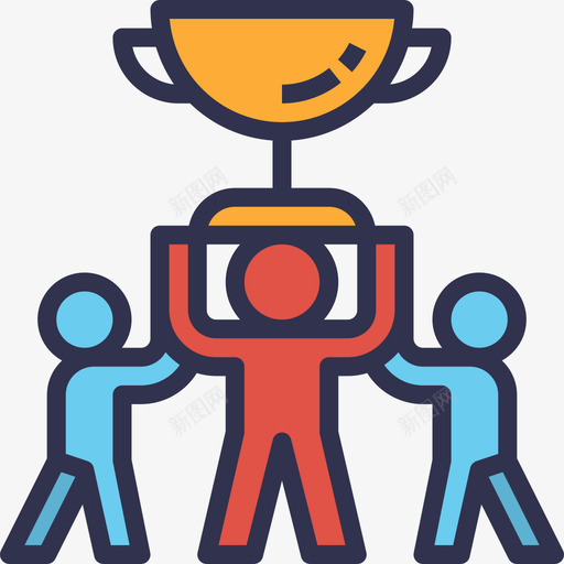 成功企业管理9线条色彩图标svg_新图网 https://ixintu.com 企业管理9 成功 线条色彩