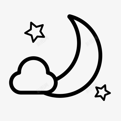 月夜黑暗月光图标svg_新图网 https://ixintu.com 星座和算命师 星星 月光 月夜 黑暗