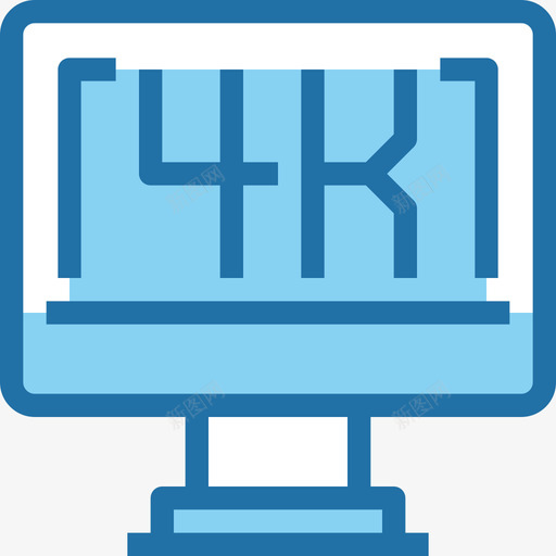 4k多媒体和娱乐3蓝色图标svg_新图网 https://ixintu.com 4k 多媒体和娱乐3 蓝色