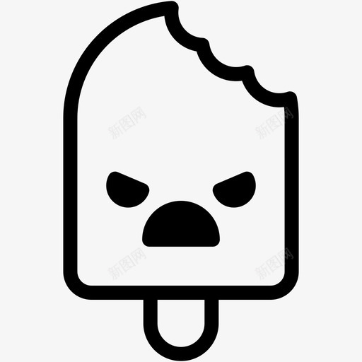 愤怒表情情绪图标svg_新图网 https://ixintu.com 冰淇淋 冰淇淋卷2表情线 情绪 感觉 愤怒 表情