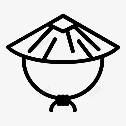 竹帽农历新年农历图标svg_新图网 https://ixintu.com 中国年画 传统 农历 农历新年 竹帽 草帽