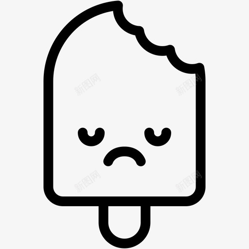 悲伤表情情绪图标svg_新图网 https://ixintu.com 冰淇淋 冰淇淋卷2表情线 悲伤 情绪 感觉 表情