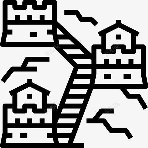 中国长城地标25处直线形图标svg_新图网 https://ixintu.com 中国长城 地标25处 直线形
