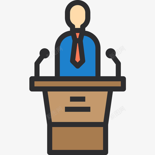 演讲会议3线条颜色图标svg_新图网 https://ixintu.com 会议3 演讲 线条颜色
