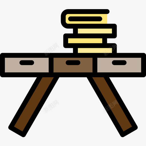 书桌家具83线性颜色图标svg_新图网 https://ixintu.com 书桌 家具83 线性颜色