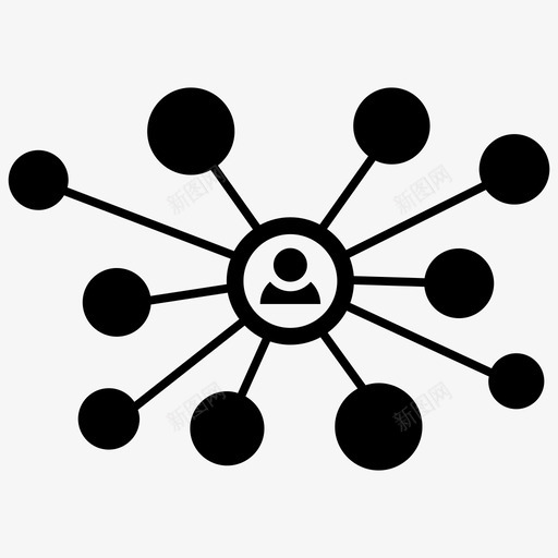 营销连接联盟营销网络图标svg_新图网 https://ixintu.com 用户网络 社交网络 网络 联盟营销 营销连接 连接符号字形图标