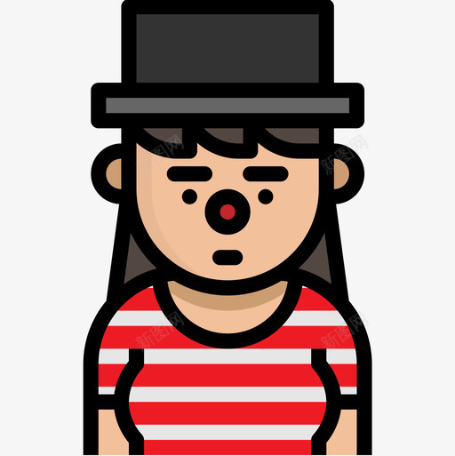 演员职业女性化身4线性颜色图标svg_新图网 https://ixintu.com 演员 线性颜色 职业女性化身4