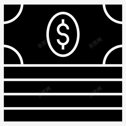 美元堆栈现金投资图标svg_新图网 https://ixintu.com 储蓄 投资 现金 纸张 美元堆栈 金融和税收字形图标