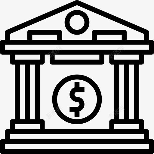银行银行和金融23直线图标svg_新图网 https://ixintu.com 直线 银行 银行和金融23