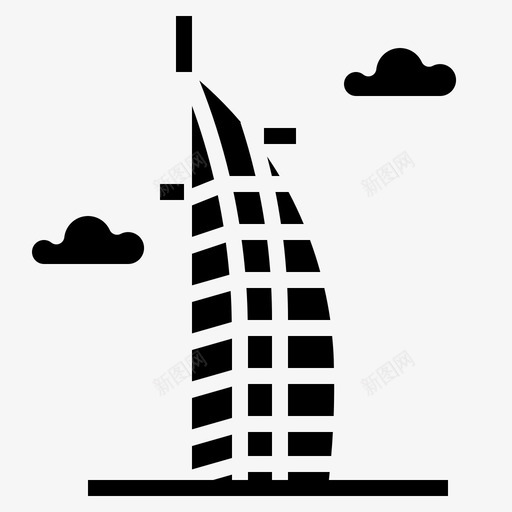 迪拜酒店阿联酋美国图标svg_新图网 https://ixintu.com 旅游和地标标志二 美国 迪拜酒店 阿联酋