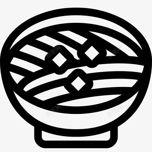 面条中国新年菜肴图标svg_新图网 https://ixintu.com 中国新年 汤面 菜肴 面条 食物