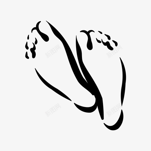 赤脚脚脚趾图标svg_新图网 https://ixintu.com 脚 脚趾 赤脚