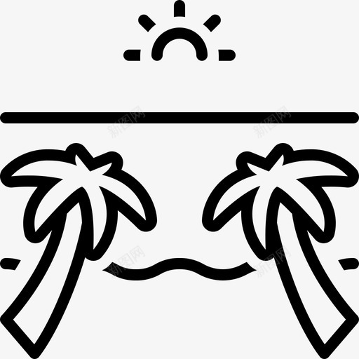 海滩海滨海边图标svg_新图网 https://ixintu.com 树 海滨 海滩 海边 离岸