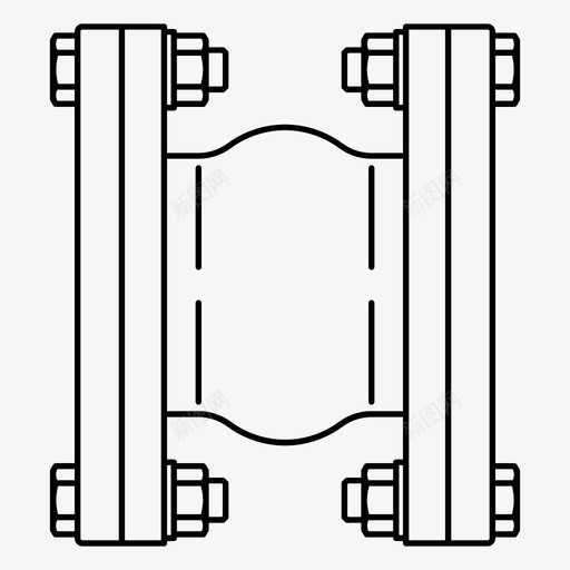 柔性波纹管工业接头图标svg_新图网 https://ixintu.com 工业 接头 机械 柔性波纹管