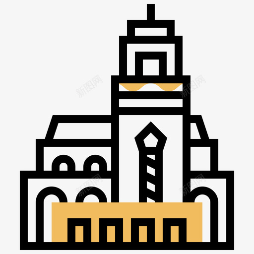 哈桑清真寺非洲象征黄色阴影图标svg_新图网 https://ixintu.com 哈桑清真寺 非洲象征 黄色阴影