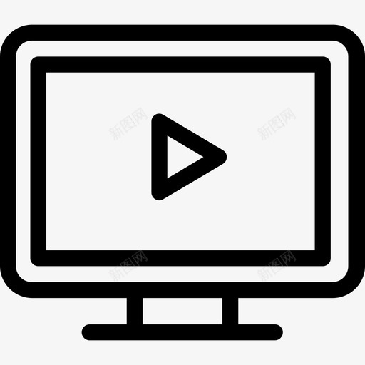 视频播放器多媒体32线性图标svg_新图网 https://ixintu.com 多媒体32 线性 视频播放器