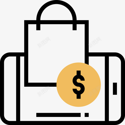 网店市场与经济3黄影图标svg_新图网 https://ixintu.com 市场与经济3 网店 黄影