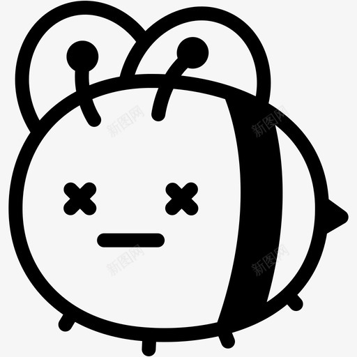 死亡蜜蜂表情图标svg_新图网 https://ixintu.com 情绪 感觉 死亡 蜜蜂 蜜蜂表情线 表情