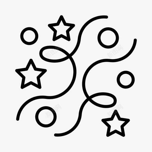 彩带生日庆祝图标svg_新图网 https://ixintu.com 场合 婚礼 庆祝 彩带 情人节 生日
