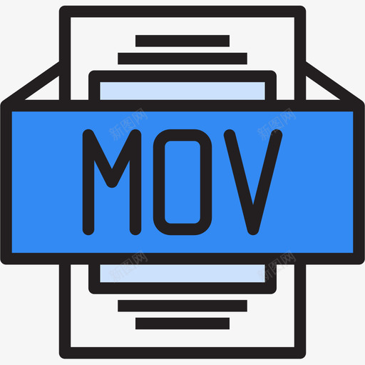Mov文件类型2线性颜色图标svg_新图网 https://ixintu.com Mov 文件类型2 线性颜色