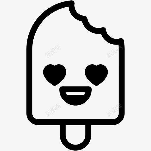 爱表情情感图标svg_新图网 https://ixintu.com 冰淇淋 冰淇淋卷2表情线 情感 感觉 爱 表情
