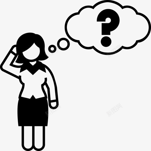 女人思考回答问题图标svg_新图网 https://ixintu.com 回答 女人思考 女性主管 思考者 问题