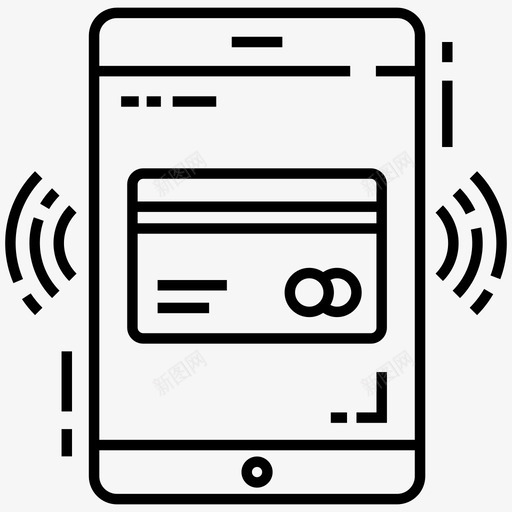 网上银行电子银行金融图标svg_新图网 https://ixintu.com 手机银行 数字经济线图标 电子银行 网上银行 金融