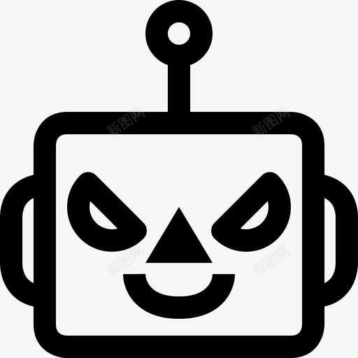 可爱机器人邪恶化身表情符号图标svg_新图网 https://ixintu.com 化身 可爱机器人邪恶 机器 表情符号