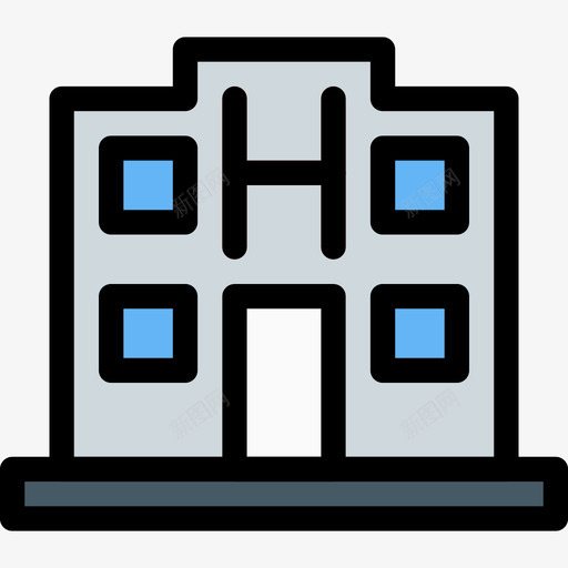 医院医疗保健4线性颜色图标svg_新图网 https://ixintu.com 医疗保健4 医院 线性颜色
