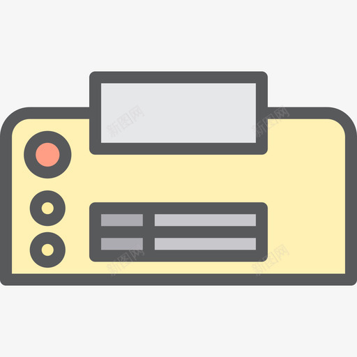 打印机办公用品5线颜色图标svg_新图网 https://ixintu.com 办公用品5 打印机 线颜色