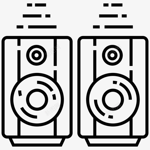 音乐扬声器音频音乐系统音箱图标svg_新图网 https://ixintu.com 光驱 复古音乐设备 技术设备线图标 音乐扬声器 音箱 音频音乐系统