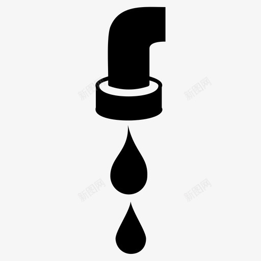水滴水水龙头图标svg_新图网 https://ixintu.com 水 水龙头 滴水 自来水