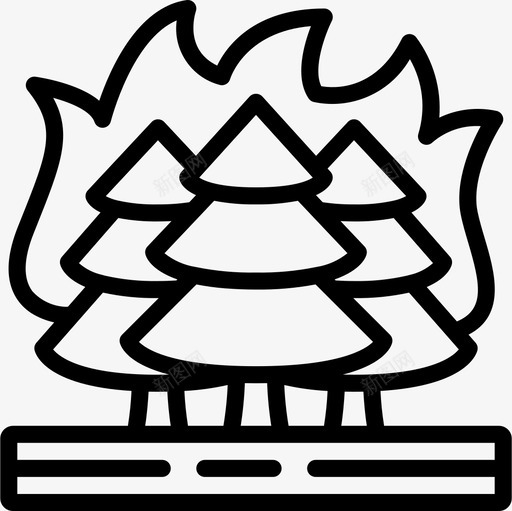 森林火灾自然灾害9线性图标svg_新图网 https://ixintu.com 森林大火 森林火灾 线性 自然灾害9