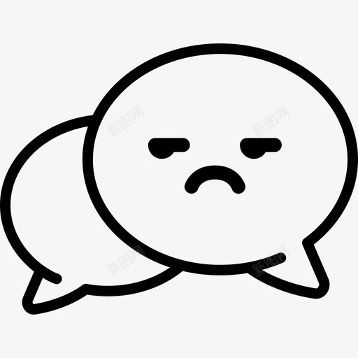 烦人聊天表情图标svg_新图网 https://ixintu.com 情绪 烦人 聊天 聊天泡泡表情线 表情 谈话