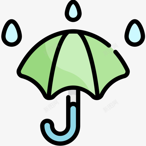 伞秋天43线颜色图标svg_新图网 https://ixintu.com 伞 秋天43 线颜色