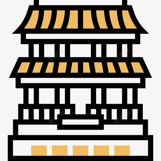 紫禁城中国符号2黄影图标svg_新图网 https://ixintu.com 中国符号2 紫禁城 黄影