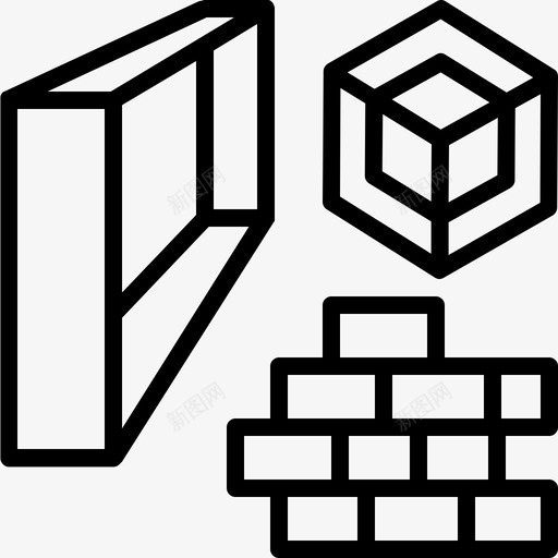 建筑砖房子图标svg_新图网 https://ixintu.com 住宅 建筑 房子 砖