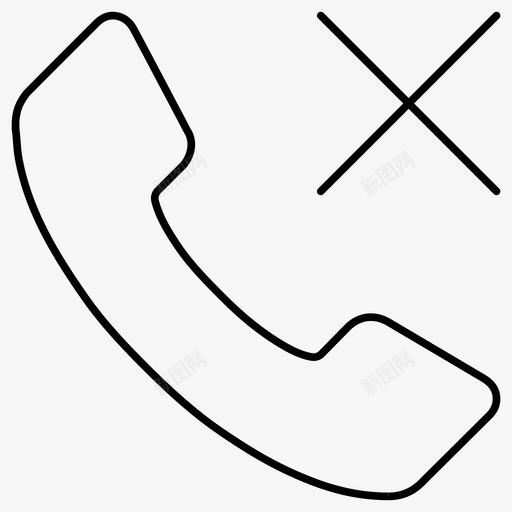 未接来电基本ui大纲图标svg_新图网 https://ixintu.com 基本ui大纲图标 未接来电