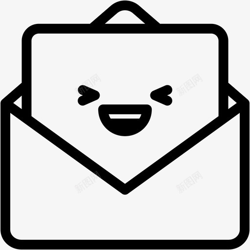 笑邮件信件图标svg_新图网 https://ixintu.com 信件 信封 字母表情符号行 情感 笑 表情符号 邮件