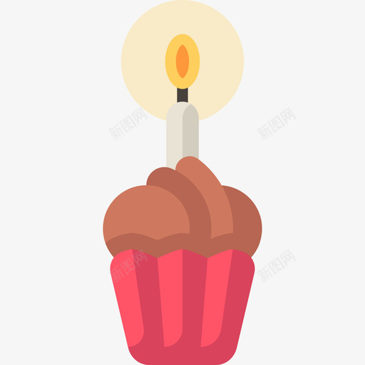 纸杯蛋糕生日54扁平图标svg_新图网 https://ixintu.com 扁平 生日54 纸杯蛋糕