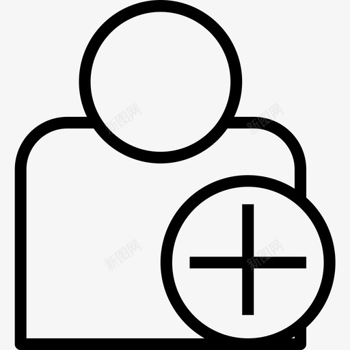 触点添加2线性图标svg_新图网 https://ixintu.com 添加2 线性 触点