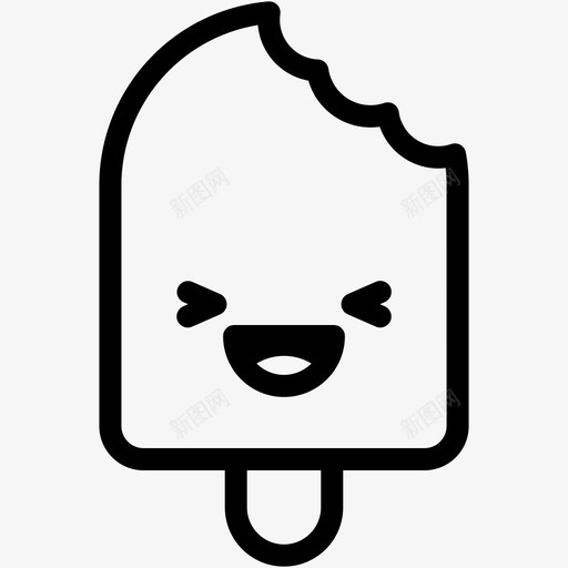 笑表情情绪图标svg_新图网 https://ixintu.com 冰淇淋 冰淇淋卷2表情线 情绪 感觉 笑 表情