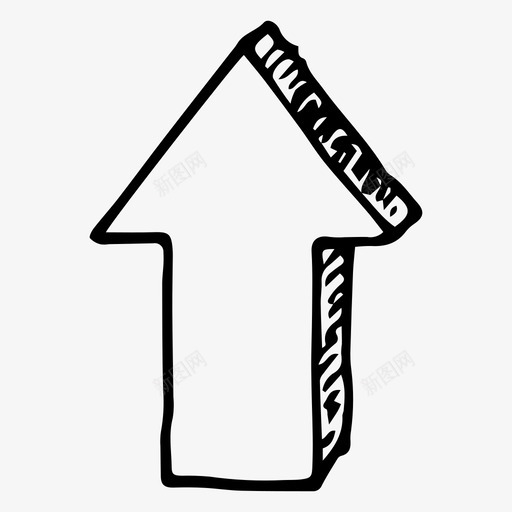 手绘方向箭头草图上箭头图标svg_新图网 https://ixintu.com 上箭头 手绘方向箭头 草图